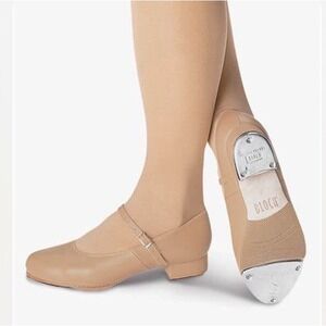 Bloch Girls Tap-On Leather Tap Shoes Buckle S0302G Tan Child Size 12N New No Box
